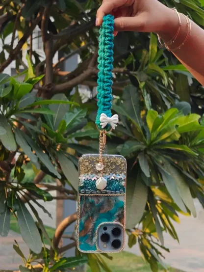 Teal Nebula Macrame Cover